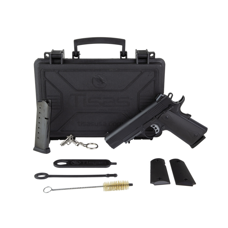 1911 Carry B45R, Semi-automatic, 1911, Metal Frame Pistol, Commander, 45ACP, 4.25" Barrel, Cerakote Finish, Black, Rubber Overmolded Grips, Novak White Dot Sights, 8 Rounds, 2 Magazines, Accessory Rail 10100120
