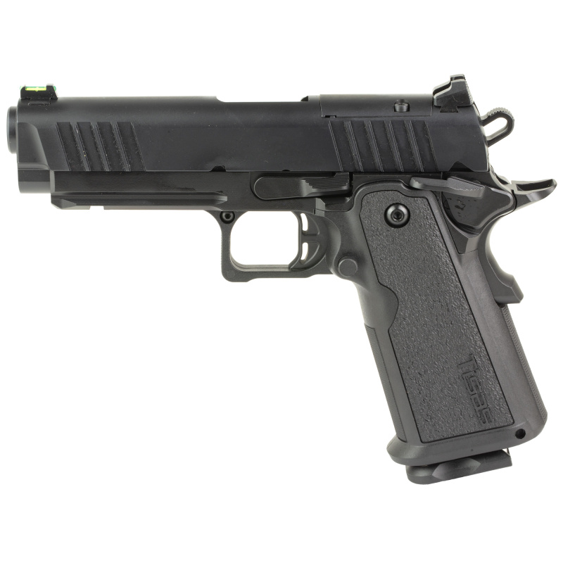 Carry B9R Double Stack, Single Action Only, Semi-automatic, Steel Frame Pistol, Carry Size, 9MM, 4.25" Bull Barrel, Cerakote Finish, Black, Rail, Fiber Optic Front and Low Profile Combat Rear Sights, 17 Rounds, 2 Magazines 12500018