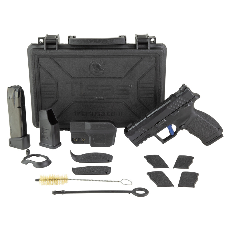 PX-9 2.0 Carry Compact, Striker Fired, Semi-automatic, Compact, Polymer Frame Pistol, 9MM, 3.5" Barrel with Compensator, Picatinny Rail, Tenifer Finish, Black, White Dot Front Sight, Adjustable Rear Sight, Ambidextrous Thumb Safety, 2 Magazines, 15 Round