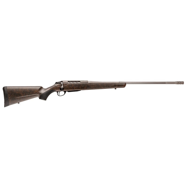 Tikka T3x Roughtech Ember | 6.5mm Creedmoor, 24.3" Fluted Stainless Barrel, Threaded Barrel, Muzzle Brake, Fluted Bolt, Roughtech Stock, 3+1