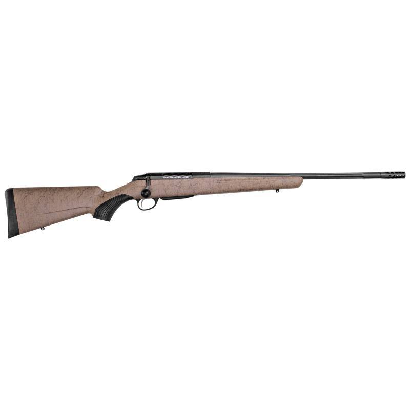 T3x Roughtech, Bolt-Action, Rifle, 6MM Creedmoor, 24" Threaded Fluted Barrel, 5/8X24 Thread Pitch, Matte Finish, Black Barrel, Roughtech Tan Synthetic Stock, 3 Rounds, 1 Magazine JRTXRT324