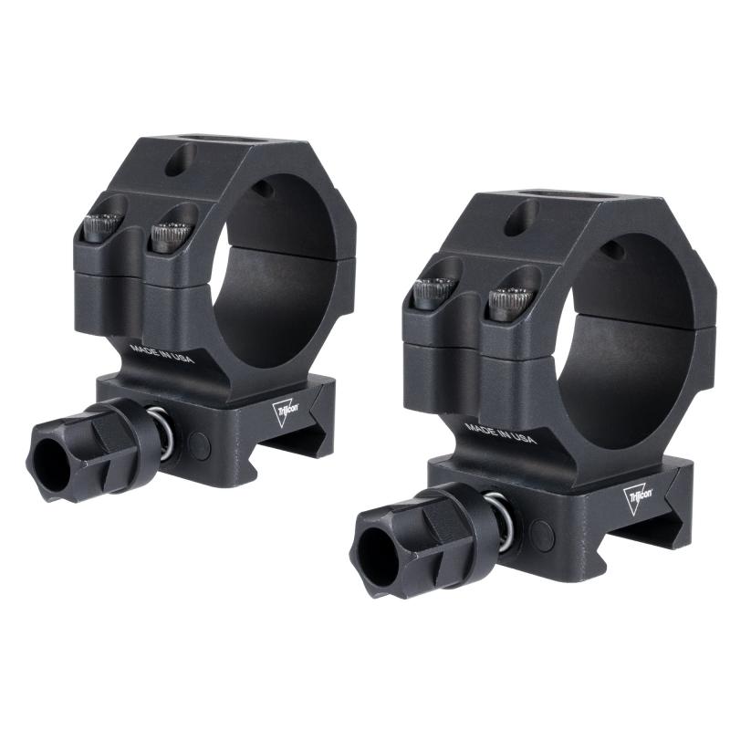 Scope Rings, 35mm Medium, Q-LOC, Fits Picatinny, Anodized Finish, Black AC22073