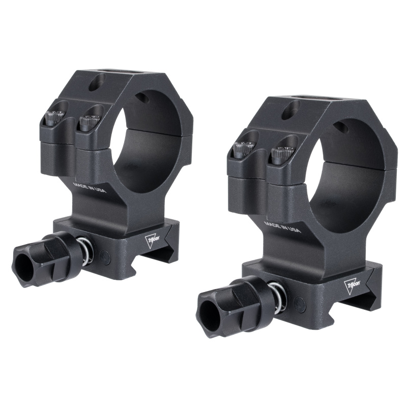 Scope Rings, 35mm Extra High, Q-LOC, Fits Picatinny, Anodized Finish, Black AC22075
