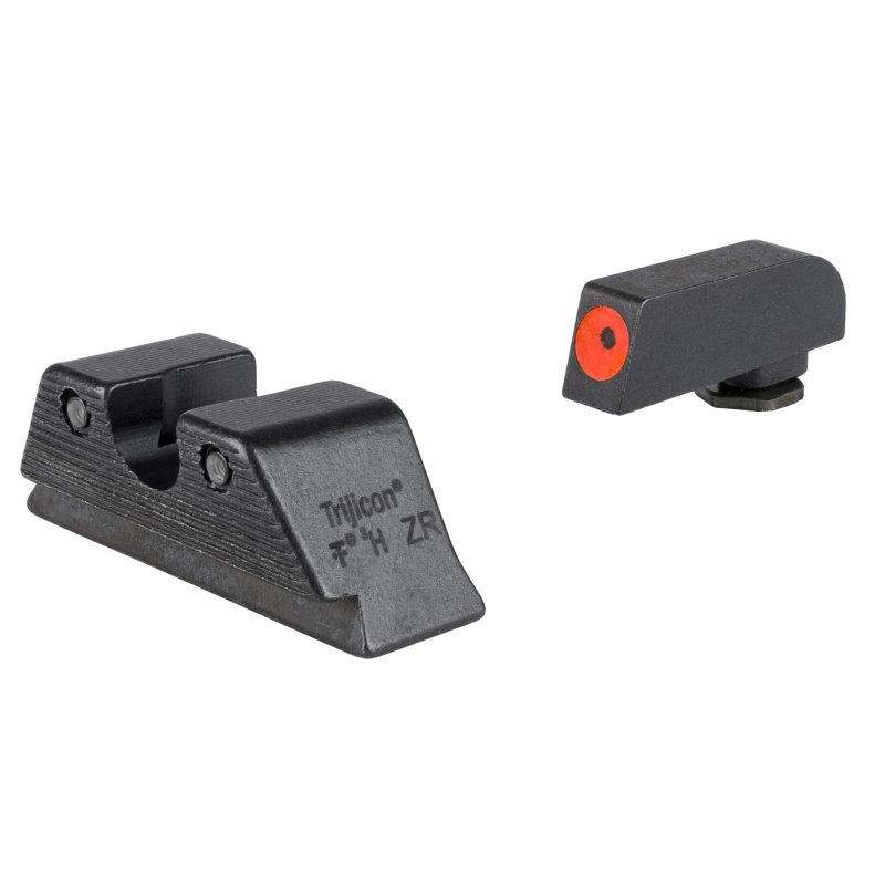 HD Tritium Sight Set, Fits Glock 21/20/29/30/41 MOS (Including S and SF Variants), Green Tritium with Orange Outline Front, Green Tritium with Black Outline U Notch Rear 601166