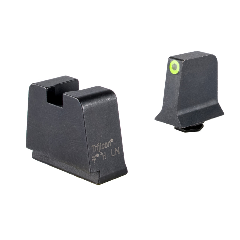 Suppressor/Optic Height, Night Sights, Yellow Front with Metal Rear & Green Lamps, For Glock 42,43,43X,48 GL243-C-601147