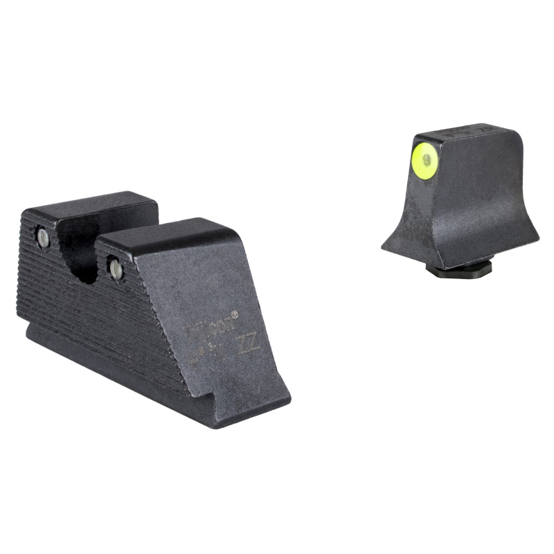 Suppressor/Optic Height HD XR Night Sight Set, Fits Glock 17/19/17L/22/23/26/27/45/19X, Green Tritium with Yellow Outline Front, Green Tritium with Black Outline U Notch Rear 601181
