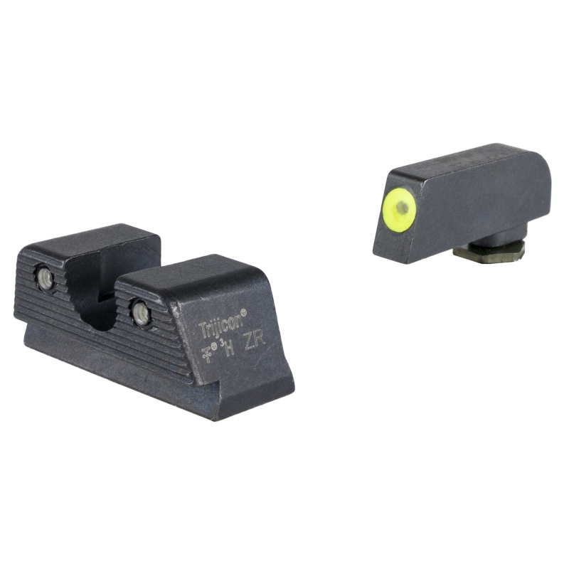 Suppressor/Optic Height HD XR Night Sight Set, Fits Glock 43X/48 MOS/43/42, Green Tritium with Yellow Outline Front, Green Tritium with Black Outline U Notch Rear 601165