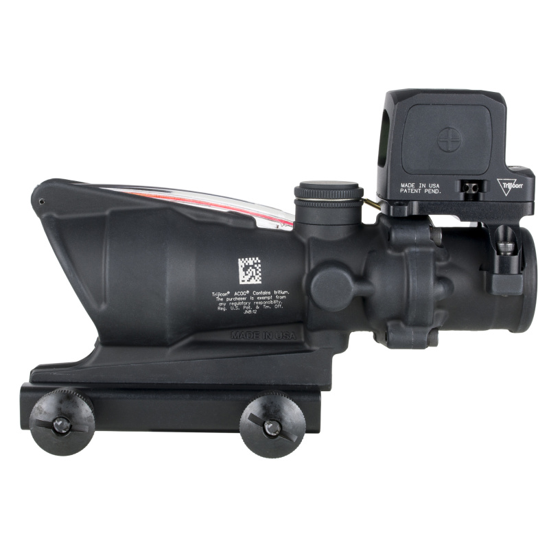 ACOG/RCR, 4X32mm Dual Illuminated Red Chevron .223 Reticle, Thumbscrew Mount, LED 3.25 MOA Red Dot RCR, Matte Finish, Black TA31-C-100813
