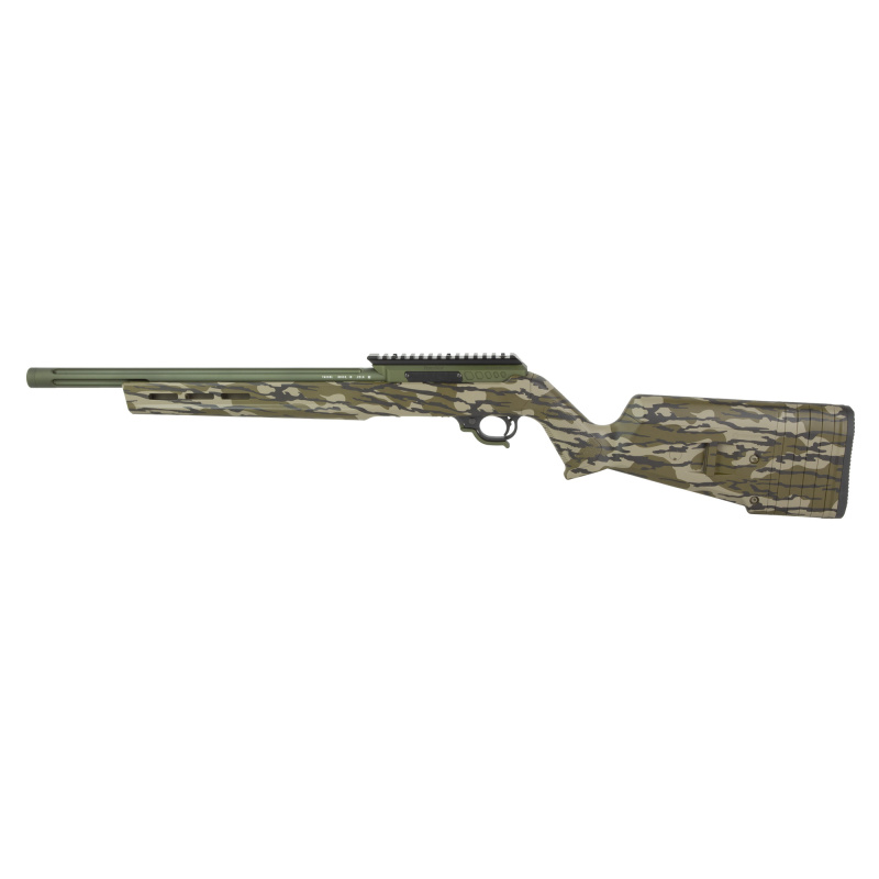 X-Ring VR Gen2, Semi-automatic, Rifle, 22LR, 16.5" Threaded Barrel, 1/2X28 Thread Pitch, Matte Finish, Black Barrel, Mossy Oak Bottomland Chassis, Synthetic Stock, Flat Top Picatinny Rail, 10 Rounds, 1 Magazine ATE2-MOD-B-M-MOB