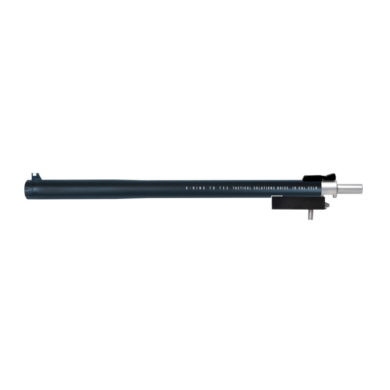 X-Ring Takedown TSS Gen2, Integrally Suppressed Barrel, 22LR, 12.05" Length, .92" Diameter, Titanium Construction, Anodized Finish, Black, Fits Ruger 10/22 Takedown, Adjustable Fiber Optic Sights, 20oz XRTDTSSMB