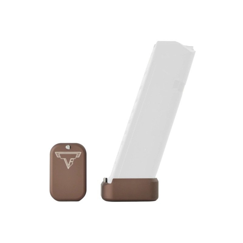 Firepower, Base Pad Kit, Fits GLOCK 17/22 Magazines, +3/+4 Magazine Extension, Hard Coat Anodized Finish, Coyote Bronze GBP940-006