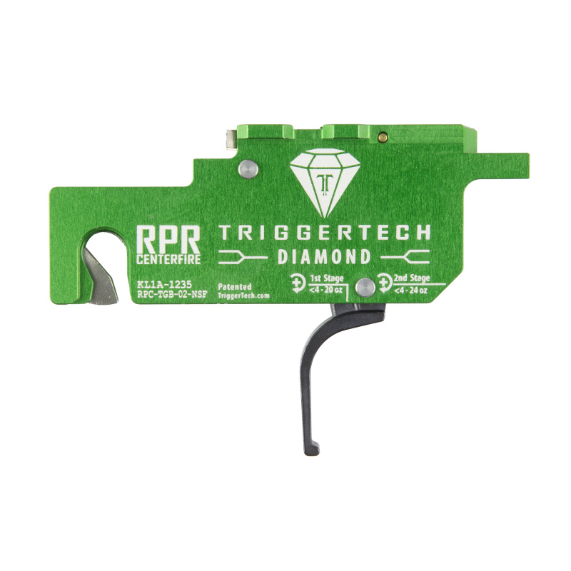 Diamond, Straight Trigger, Two-Stage, Fits Centerfire Ruger Precision Rifle Gen 1-3, Anodized Finish, Green Housing, Black Trigger RPR-TGB-02-NSF