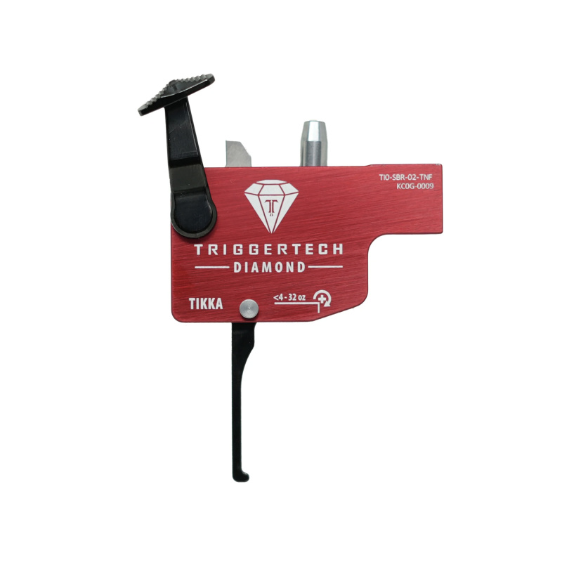 Diamond, Trigger, Fits Tikka T3/T3x/T1x, Straight Flat Lever Trigger, Left Hand, Red TIL-SRB-02-TNF