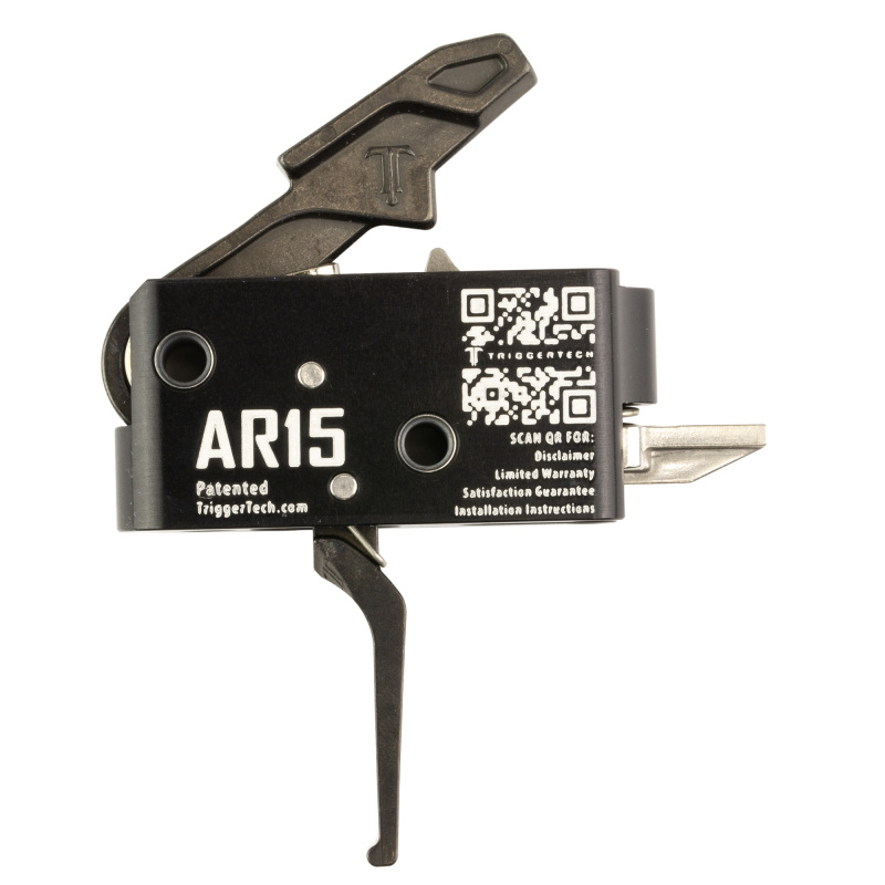 Competitive, Trigger, Fits AR-15, Black and White Engraved, Flat Black Trigger X54-SBB-33-NNF
