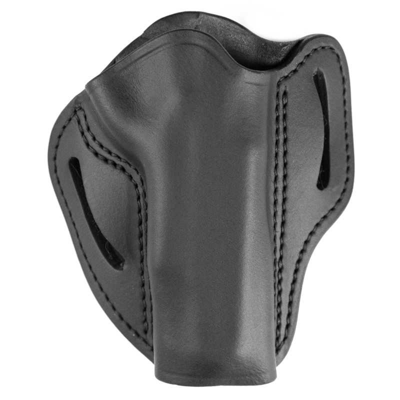 Uncle Mikes Outside Waistband Leather Holster, Size 3, Fits Most 4"/5" 1911 and Browning Hi Power, Right Hand, Black UM-OWB-3-MBL-R