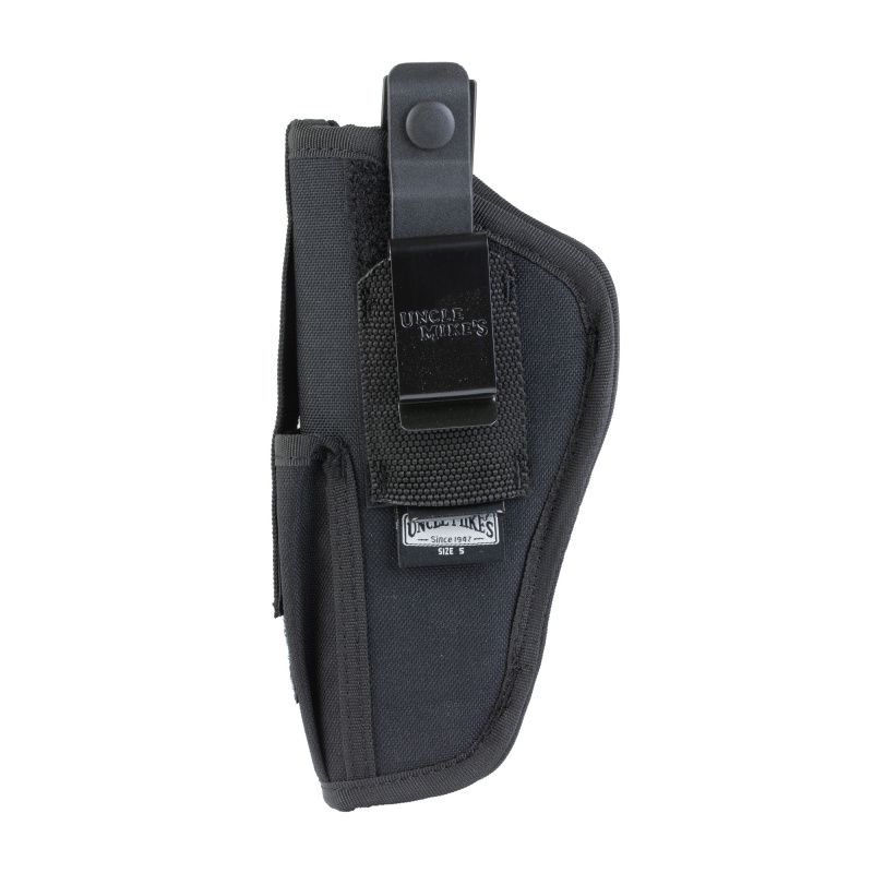 Cordura Hip Holster, With Pouch, Size 5, Fits Large Auto With 5" Barrel, Ambidextrous, Black MO70050A