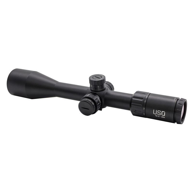 TS Series Rifle Scope, 5-25X50mm, 30mm Main Tube, Front Focal Plane, 1/10 Mil Adjustments, Black Finish, Illuminated CMS Reticle TS-25X CMS