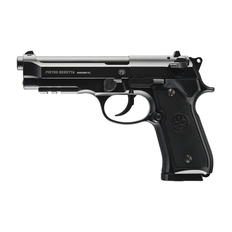 Beretta M92 A1, .177 BB, 4.5" Barrel, Black Synthetic Grips, CO2 Powered, 26Rd, 350 Feet Per Second, BLOWBACK Action, Clam Pack 2253017