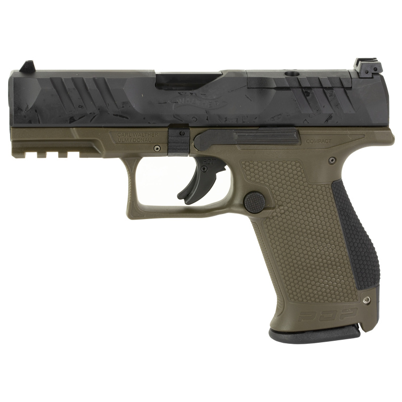 PDP, Striker Fired, Semi-automatic, Polymer Frame Pistol, Compact, 9MM, 4" Barrel, Black Slide/Green Frame, Adjustable Rear Sight, Optics Ready, 15 Rounds 2858428