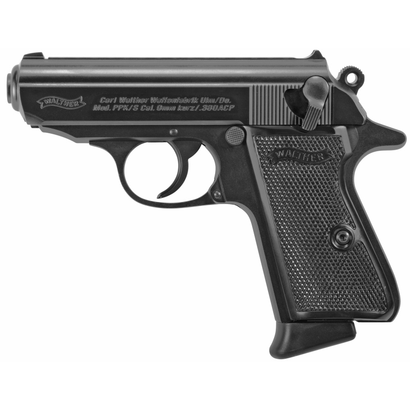 PPK/S| 380ACP, 3.35" Barrel, Black Finish, Fixed Sights, 7Rd, 2 Magazines DA/SA Thumb Safety 4796006
