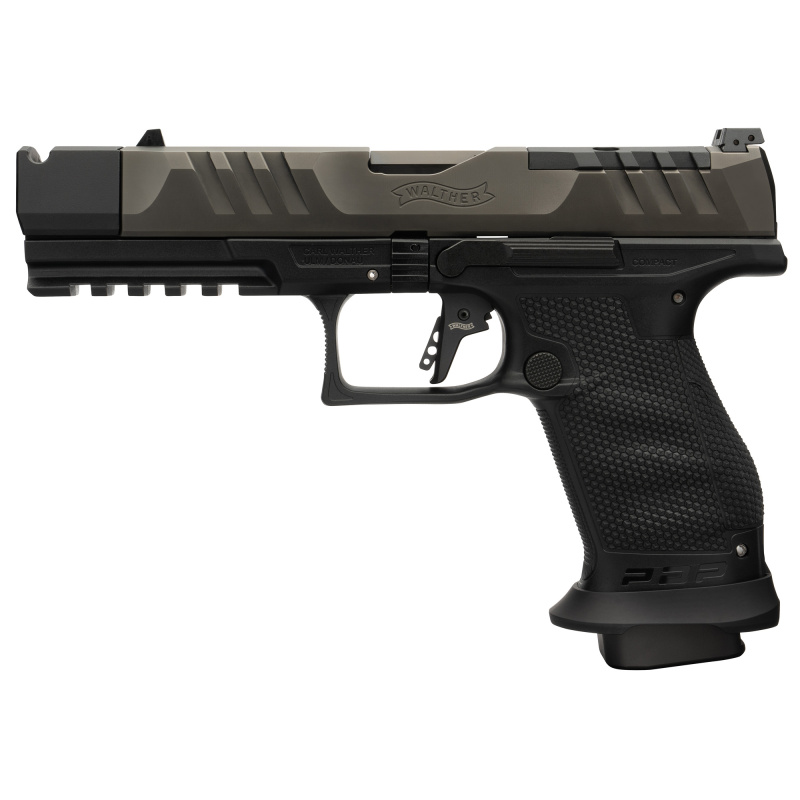 PDP PRO-X, Semi-automatic, Striker Fired, Polymer Frame Pistol, Full Size, 9MM, 4.6" Barrel, 1/2X28 Threaded, Tenifer Finish, Black, Adjustable Sights, Optics Ready, 10 Rounds, Includes Parker Mountain Machine Compensator 4796035