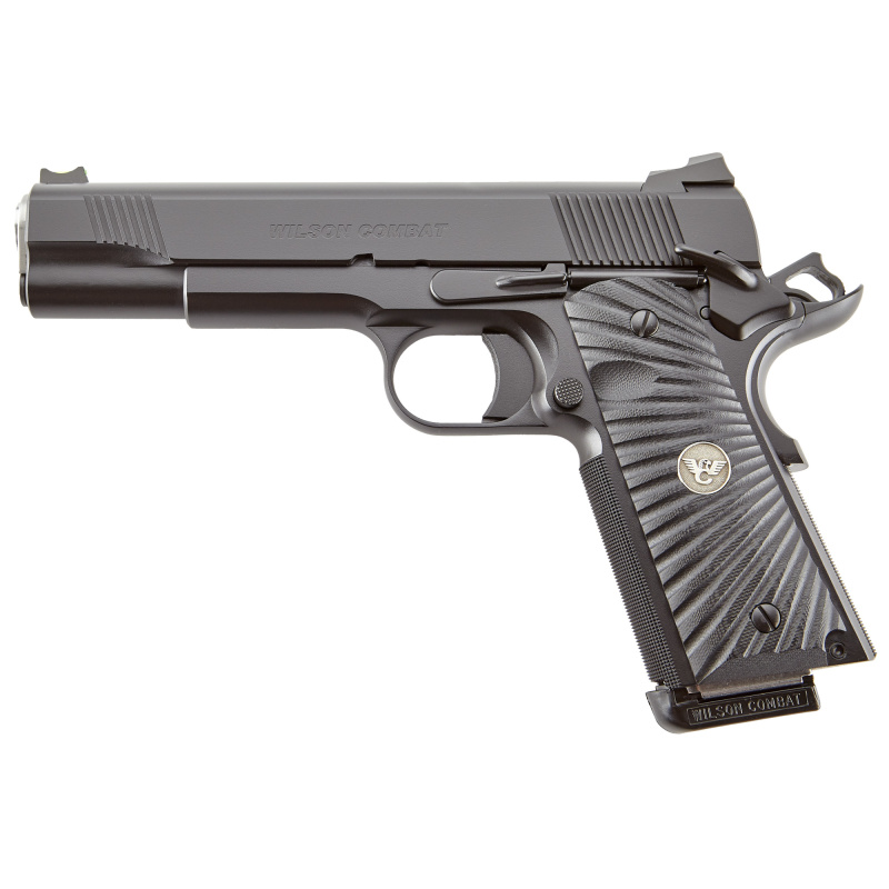 CQB, 1911, Semi-automatic, Metal Frame Pistol, Full Size, 45 ACP, 5" Barrel, Steel Frame, Armor Tuff Finish, Black, G10 Starburst Grips, Fiber Optic Front Sight and Rear Battlesight, Ambidextrous Thumb Safety, 8 Rounds, (2) 47D 8-Round Magazines CQB-FS-4