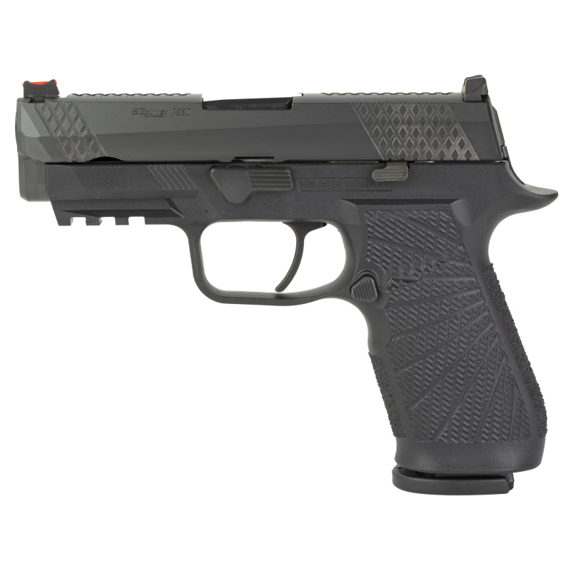 WCP320, Semi-automatic, Striker Fired, Carry, 9MM, 3.9", Black, 17Rd, 2 Magazines, Curved Trigger, Fiber Optic Front Sight, Poly, DLC SIG-WCP320C-9BATC