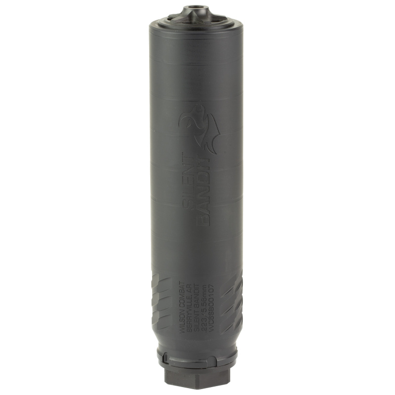 Silent Bandit, Suppressor, 223REM/556NATO, Titanium & Stainless Steel Construction, Armor Tuff Finish, Black, 6 Baffle, HUB Mount Compatible, Includes K-Mount Muzzle Device SP-SB-556-6-BLK