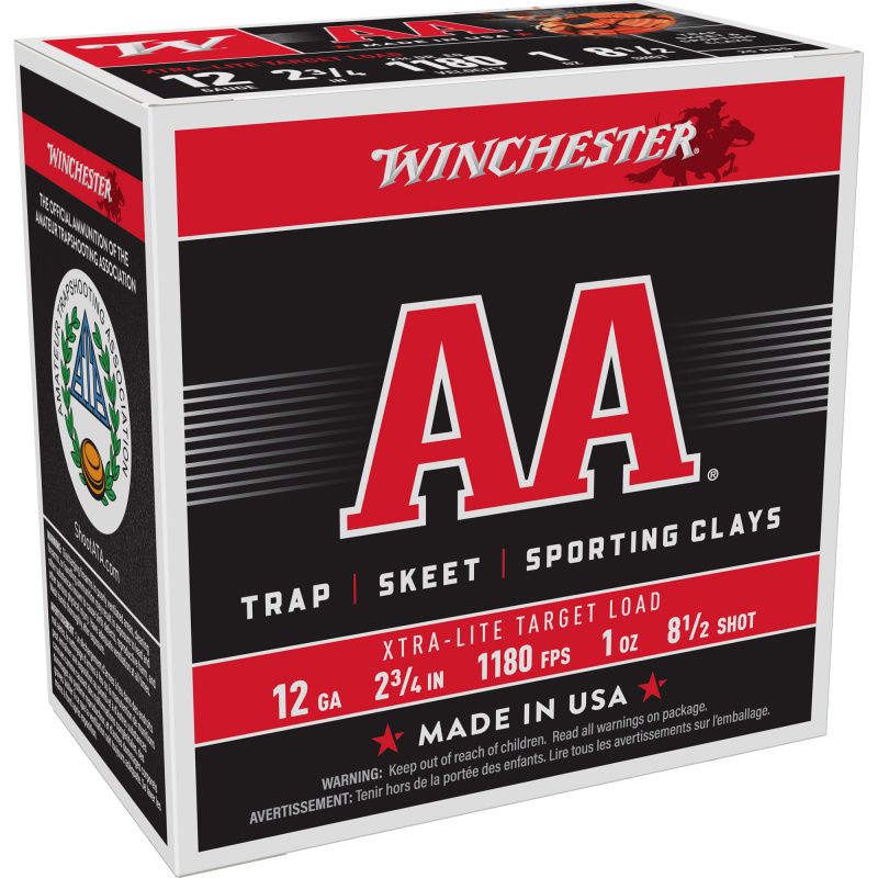 AA Xtra-Light, 12 Gauge 2.75", #8, 1 oz, Shotshell, 25 Round Box AAL128