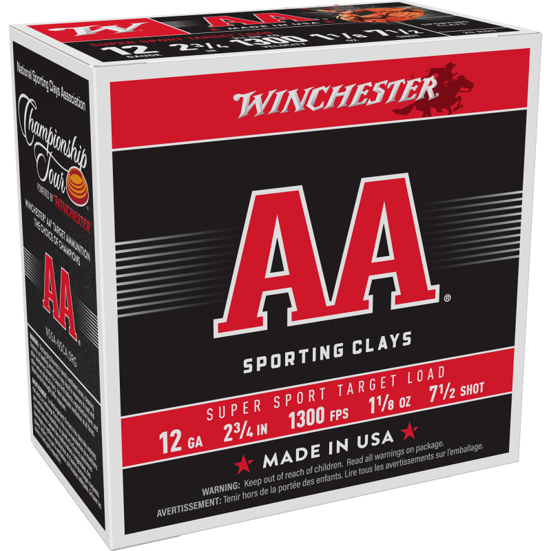 AA Supersport Sporting Clay, 12 Gauge, 2.75", #7.5, 1.125 oz., Shotshell AASC127