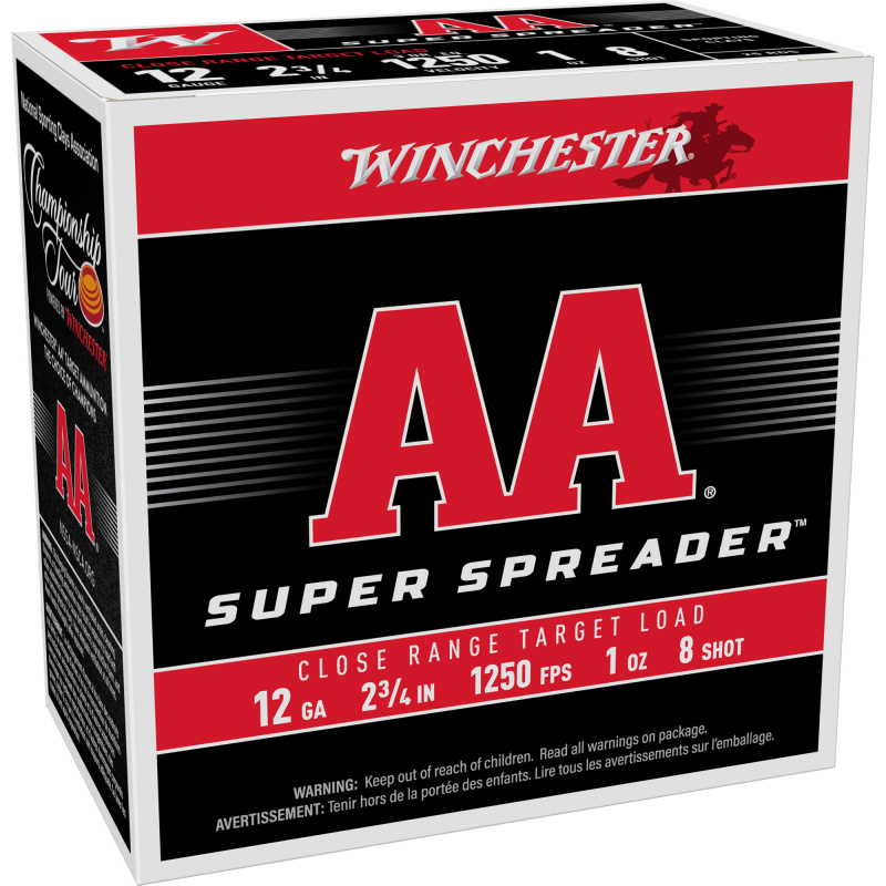 AA Spreader, 12 Gauge 2.75", #8, 1oz, Buckshot, 25 Shells per Box AAS12L8