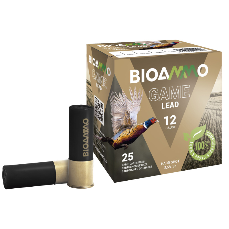 BIOAMMO, PHEASENT Gauge, 2.75", #5, 1-1/4 oz, Lead Shotshell, 25 Round Box BL3650E