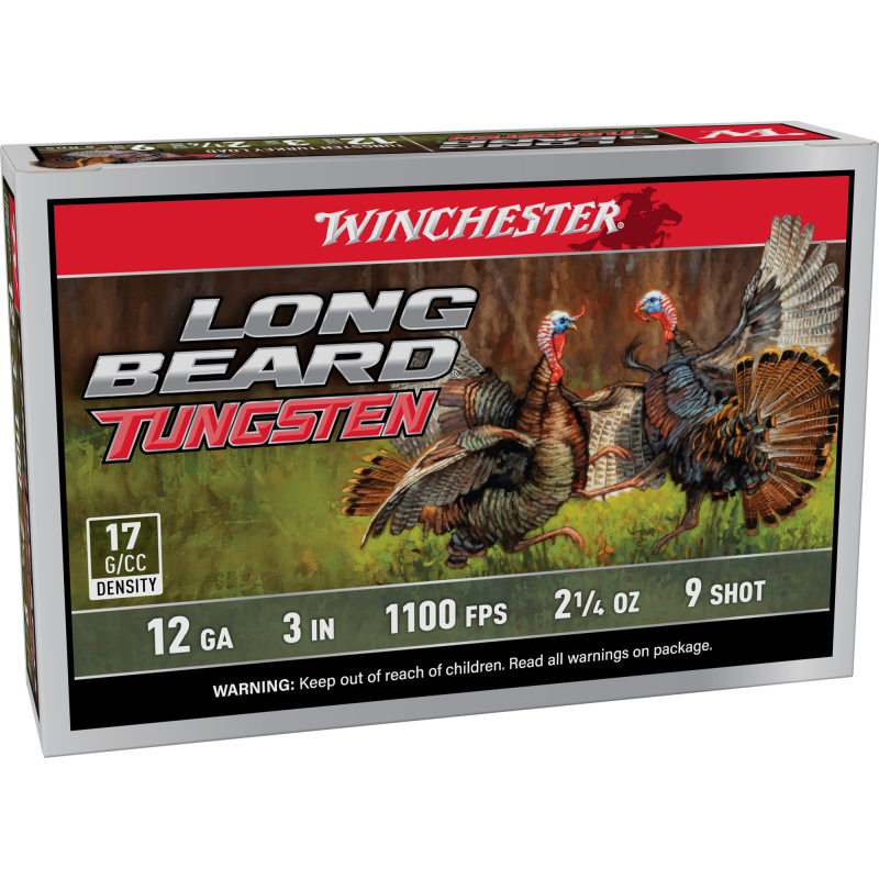 Long Beard Tungsten, 12 Gauge 3", #9, Tungsten Shot Shell, 5 Shells per Box LBT1239