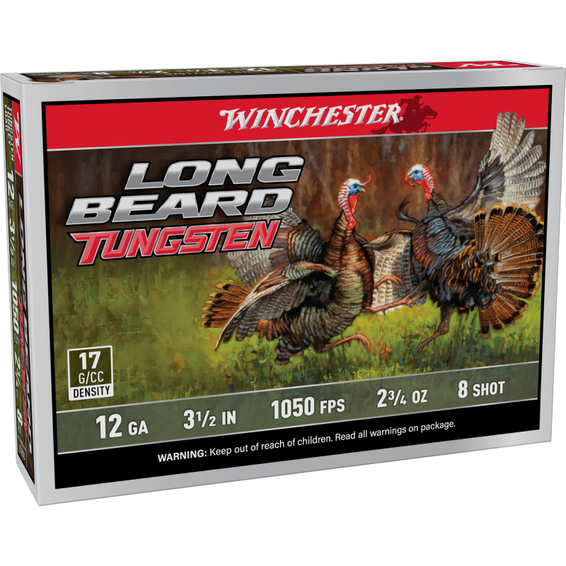 Long Beard Tungsten, 12 Gauge 3.5", #8, Tungsten Shot Shell, 5 Shells per Box LBT12L8