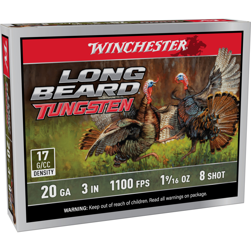 Long Beard Tungsten, 20 Gauge 3", #8, Tungsten Shot Shell, 5 Shells per Box LBT2038