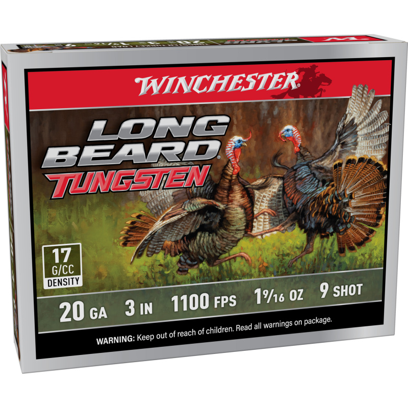 Long Beard Tungsten, 20 Gauge 3", #9, Tungsten Shot Shell, 5 Shells per Box LBT2039