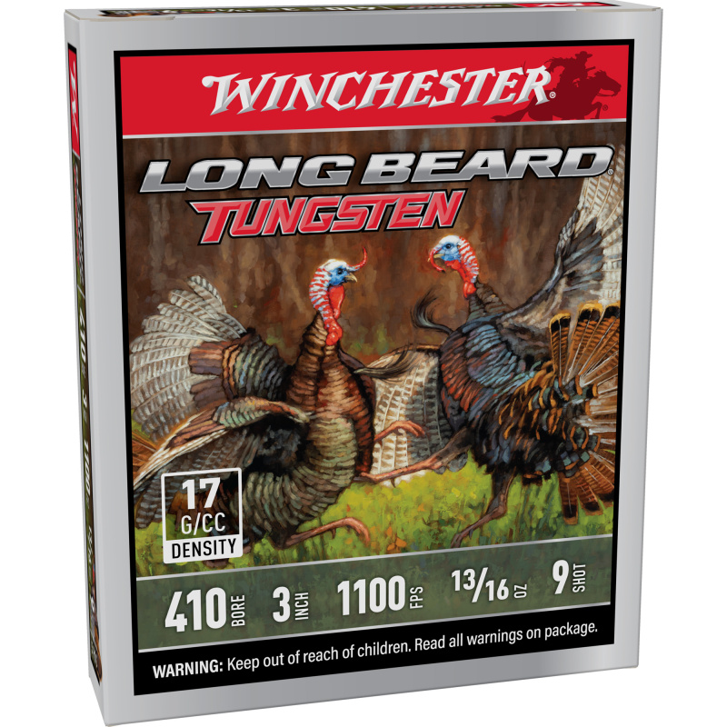 Long Beard Tungsten, 410 Bore 3", #9, Tungsten Shot Shell, 5 Shells per Box LBT4139