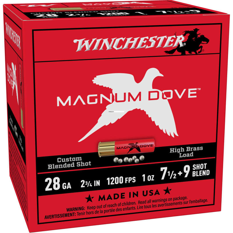 Magnum Dove, 28 Gauge 2.75", #7.5/#9 Blend, 1oz, Custom Blended Shot, 25 Shells per Box MD2879