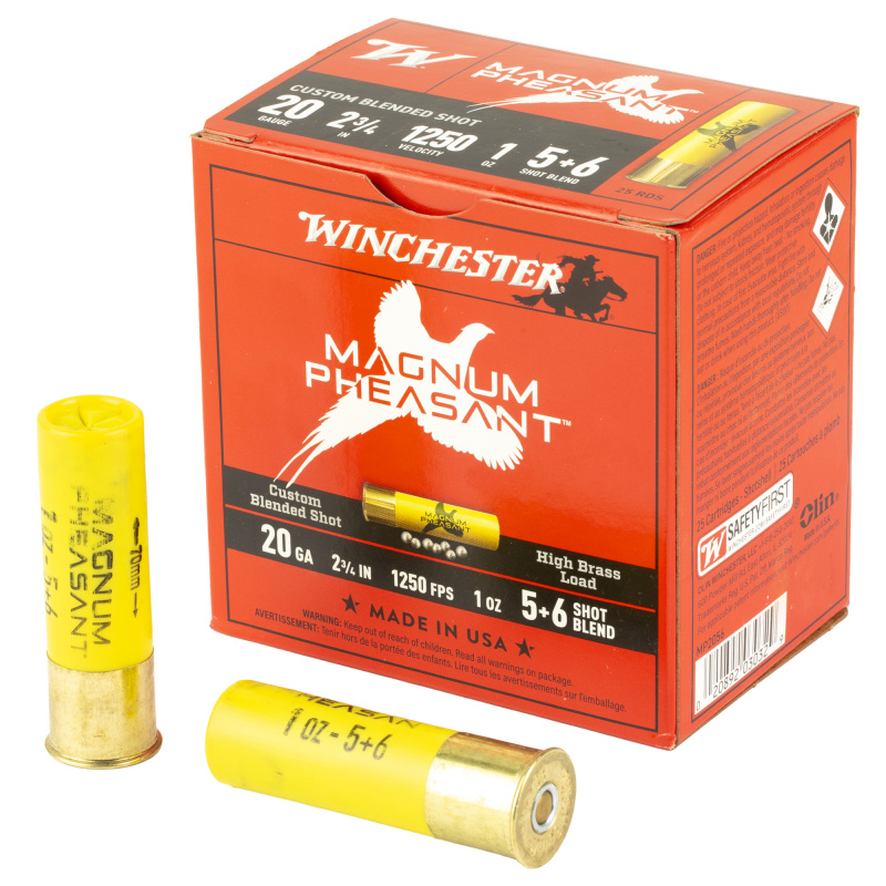 Magnum Pheasant, 20 Gauge 2.75", #5/#6 Blend, 1 3/8oz, Custom Blended Shot, 25 Shells per Box MP2056