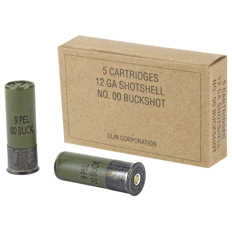 Military Grade 12 Gauge 2.75 Inch 1325 FPS 9 Pellets 00 Buckshot Five Rounds
