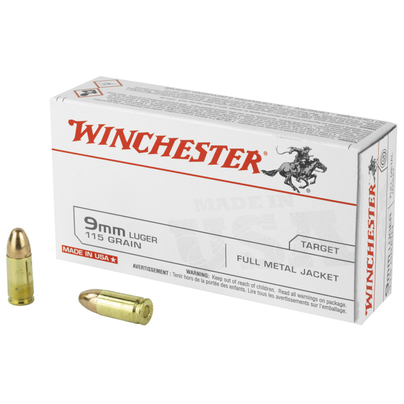 USA Brand 9mm Luger 115 Grain Full Metal Jacket 50 Per Box