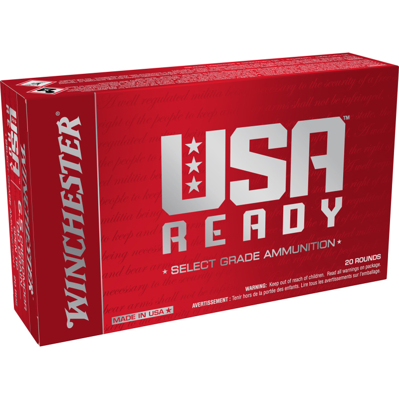 USA READY, 6.5 Creedmoor, 140 Grain, Full Metal Jacket Open Tip Bullet, 20 Round Box RED65140