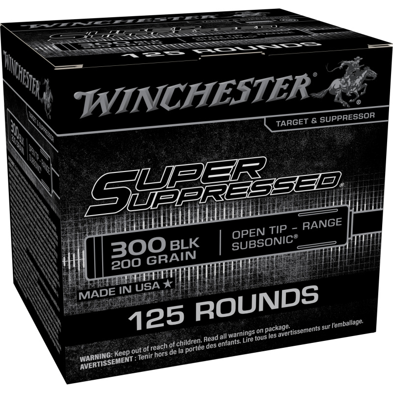 Super Suppressed, 300 Blackout, 200 Grain, Subsonic Open Tip, 125 Rounds per Box SUP300BLK2