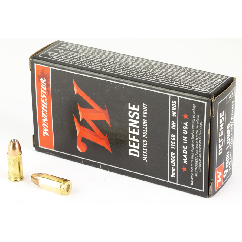USA Brand 9mm Luger 115 Grain Jacketed Hollow Point 50 Per Box