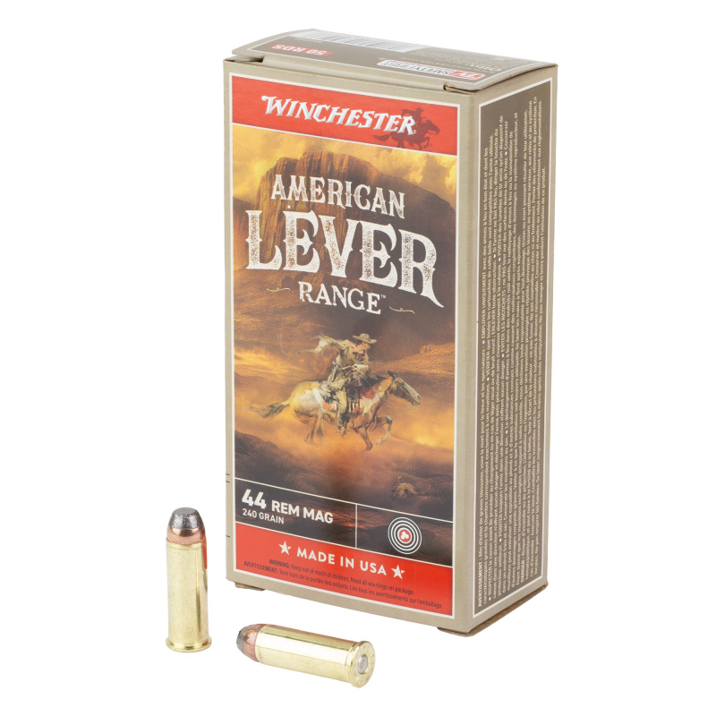 American Lever, .44 Magnum, 240 Grain, Jacketed Soft Point, 50 Rounds per Box W44MAL