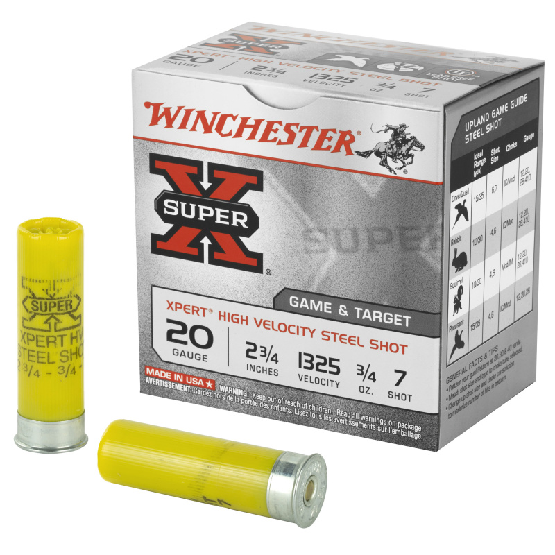Super-X Xpert Steel Game & Target 20 Gauge 2.75 Inch 1325 FPS .75 Ounce 7 Shot
