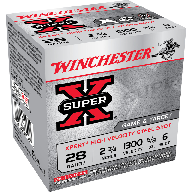 Super-X Xpert Steel Game & Target 28 Gauge 2.75 Inch 1300 FPS .625 Ounce 6 Shot