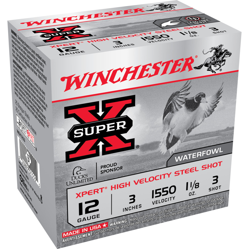 Super-X Xpert Steel Waterfowl Load 12 Gauge 3 Inch 1550 FPS 1.125 Ounce 3 Steel Shot