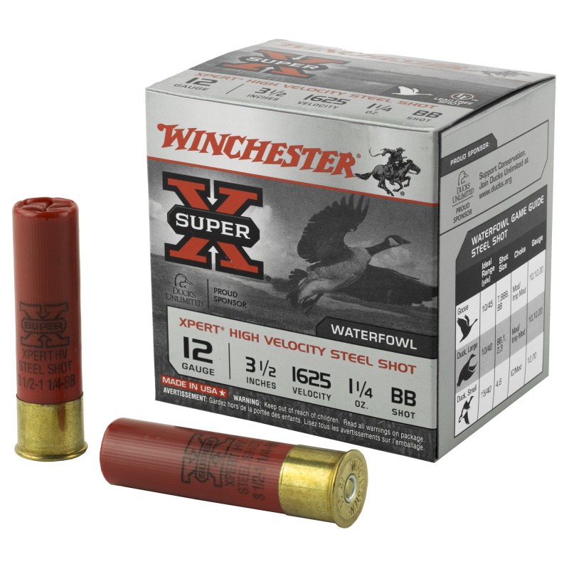 Super-X Xpert Steel Waterfowl Load 12 Gauge 3.5 Inch 1625 FPS 1.25 Ounce BB Steel Shot