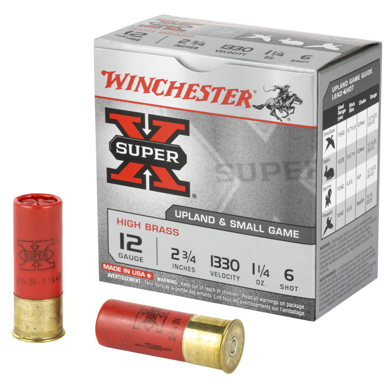 Super-X High Brass 12 Gauge 2.75 Inch 1330 FPS 1.25 Ounce 6 Shot